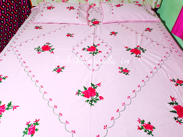 Chikonwala's Hand Embroidered Pure Cotton Bedsheet