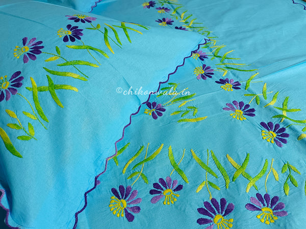 Chikonwala's Hand Embroidered Floral Design Bedsheet