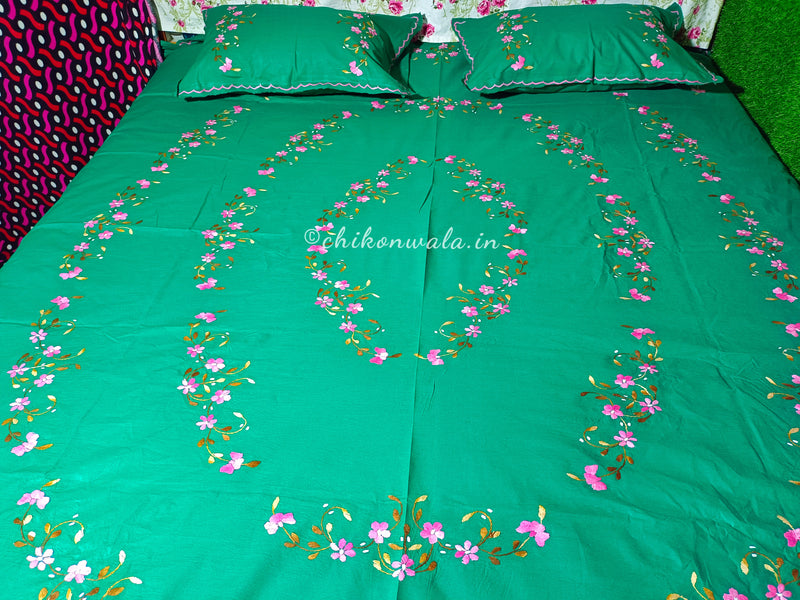 Chikonwala's Hand Embroidered Floral Design Bedsheet