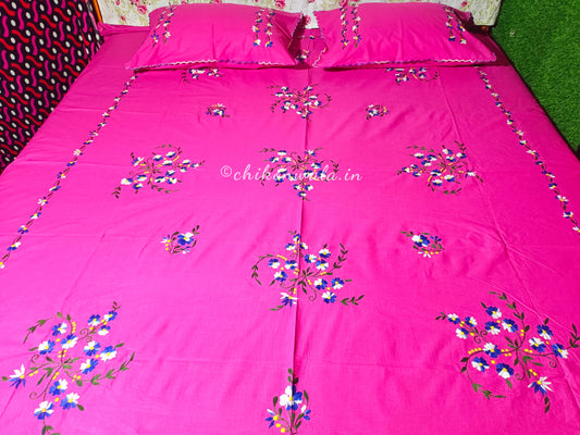 Chikonwala's Hand Embroidered Floral Design Bedsheet