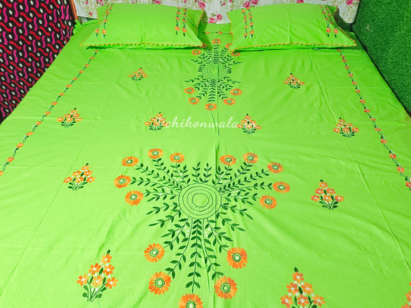 Chikonwala's Hand Embroidered Floral Design Bedsheet