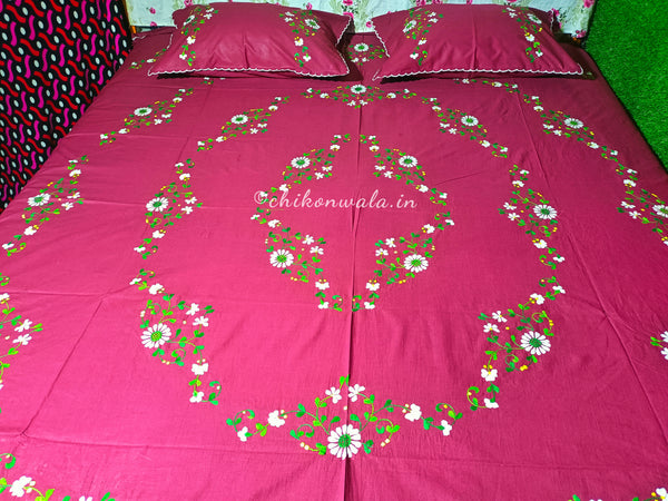 Chikonwala's Hand Embroidered Floral Design Bedsheet
