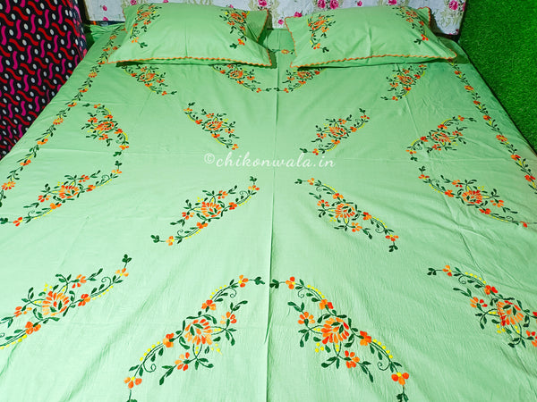 Chikonwala's Hand Embroidered Floral Design Bedsheet