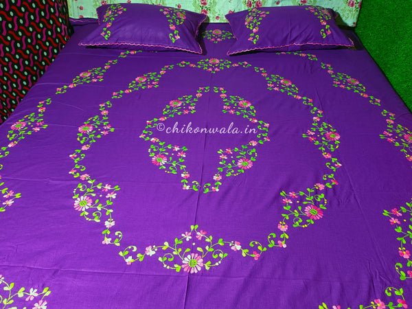 Chikonwala's Hand Embroidered Floral Design Bedsheet