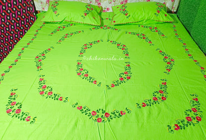 Chikonwala's Hand Embroidered Floral Design Bedsheet