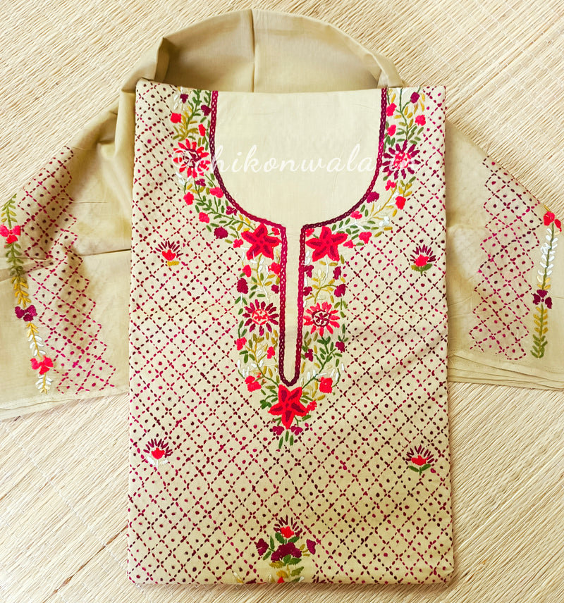 Chikonwala's Exclusive Hand Embroidered Fulkari Dress