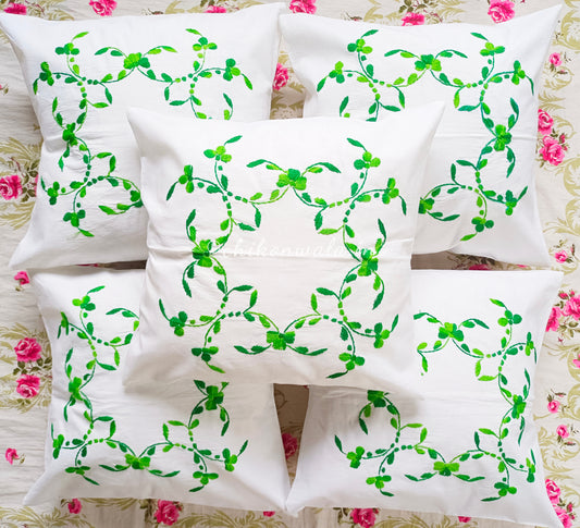 Hand Embroidered Cotton Cushion Covers (Set of 5)