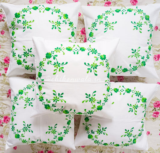 Hand Embroidered Cotton Cushion Covers (Set of 5)