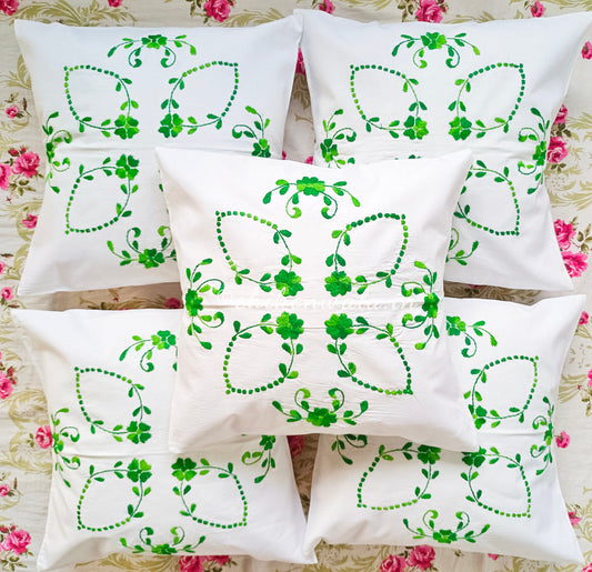 Hand Embroidered Cotton Cushion Covers (Set of 5)