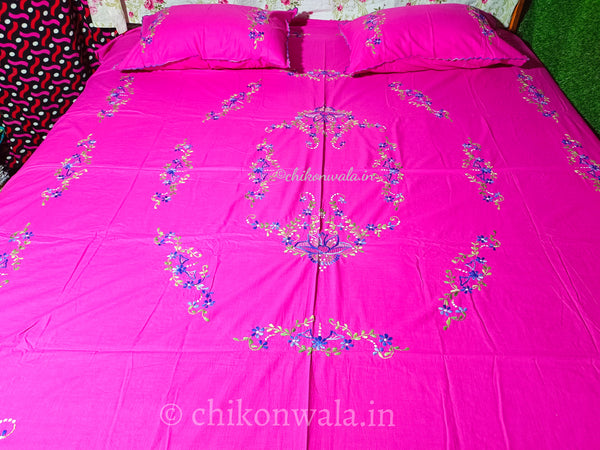 Chikonwala's Hand Embroidered Floral Design Bedsheet