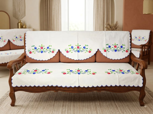 Hand Embroidered Sofa Cover (3+1+1 Seater)
