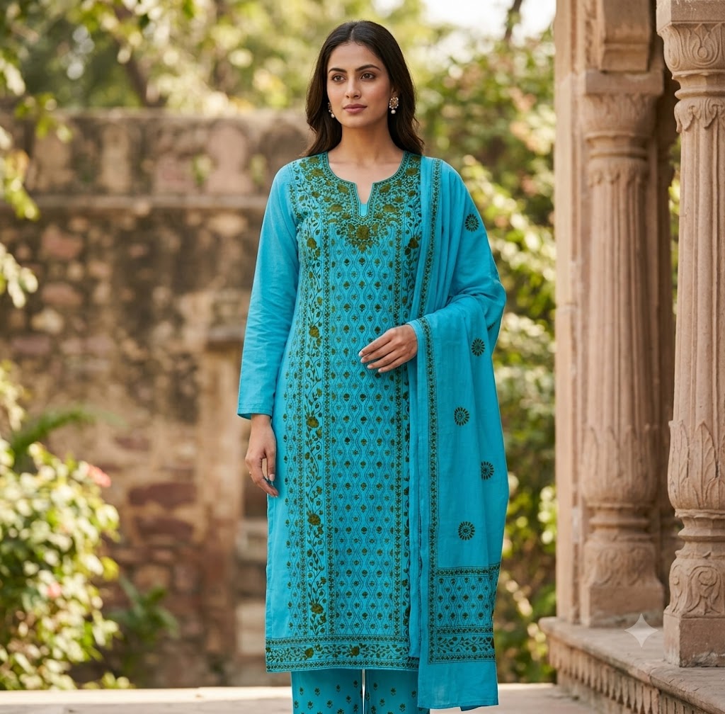 Chikonwala's Exclusive Hand Embroidered Fulkari Dress