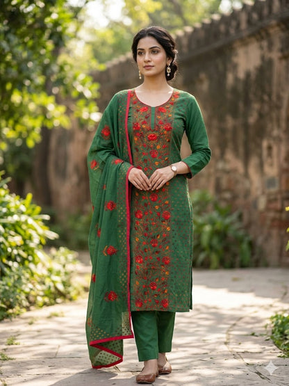 Chikonwala's Exclusive Hand Embroidered Fulkari Dress
