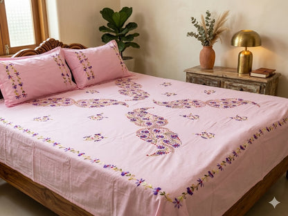 Chikonwala's Hand Embroidered Pure Cotton Bedsheet