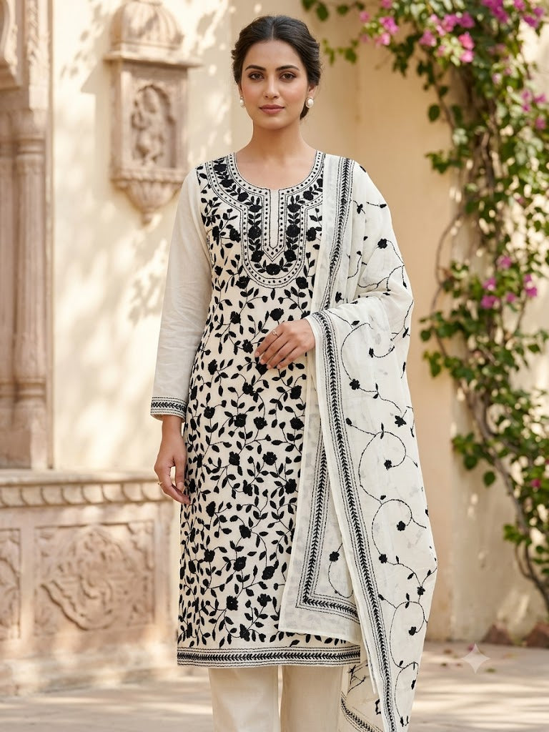 Chikonwala's Exclusive Hand Embroidered Fulkari Dress