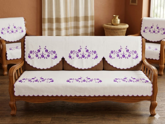 Hand Embroidered Sofa Cover (3+1+1 Seater)