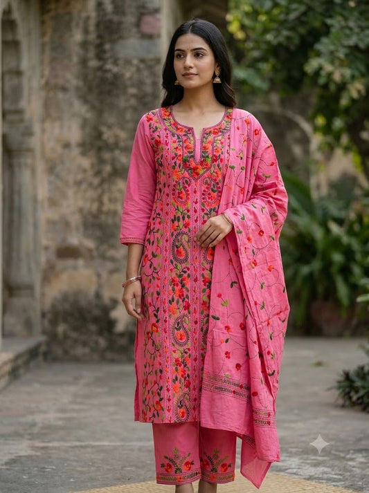 Chikonwala's Exclusive Hand Embroidered Fulkari Dress