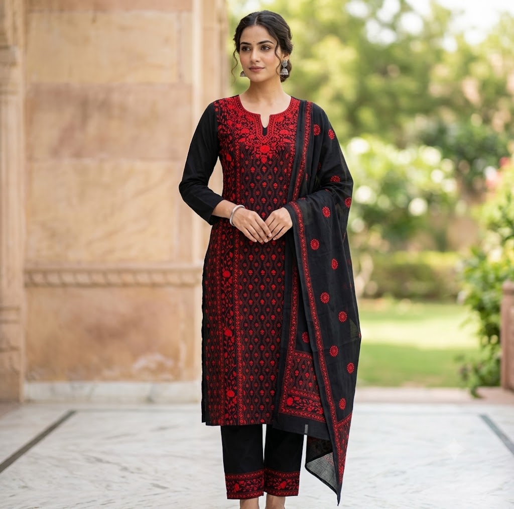 Chikonwala's Exclusive Hand Embroidered Fulkari Dress