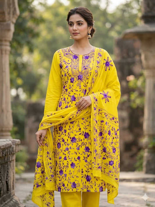 Chikonwala's Exclusive Hand Embroidered Fulkari Dress