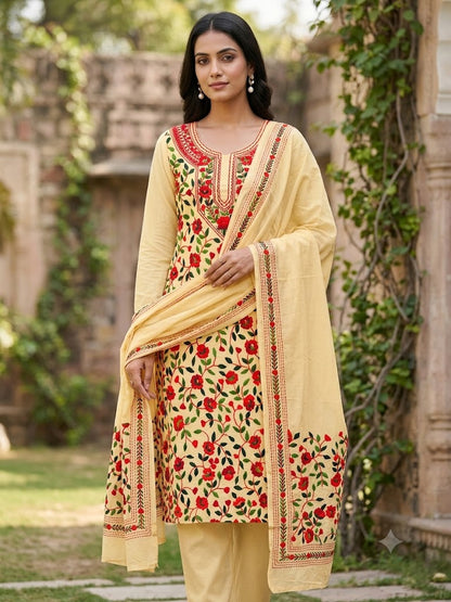 Chikonwala's Exclusive Hand Embroidered Fulkari Dress