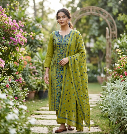 Chikonwala's Exclusive Hand Embroidered Fulkari Dress