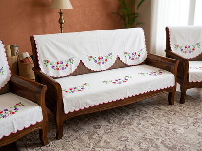 Hand Embroidered Sofa Cover (3+1+1 Seater)