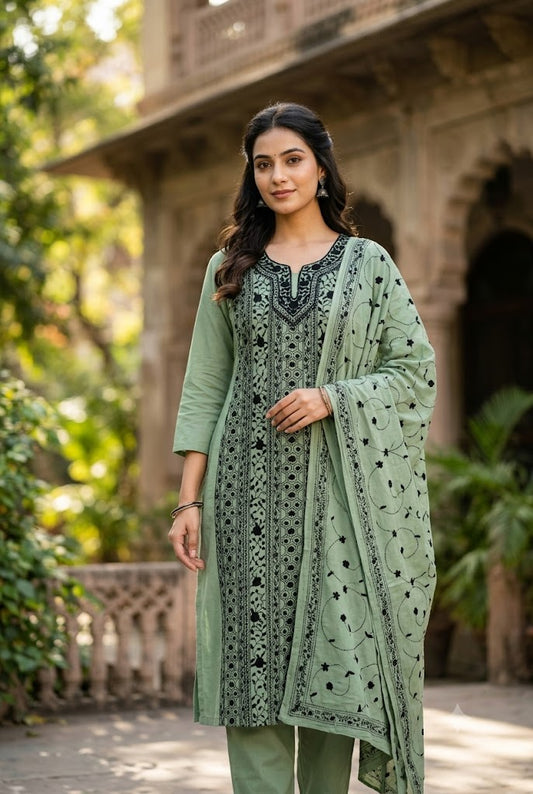 Chikonwala's Exclusive Hand Embroidered Fulkari Dress