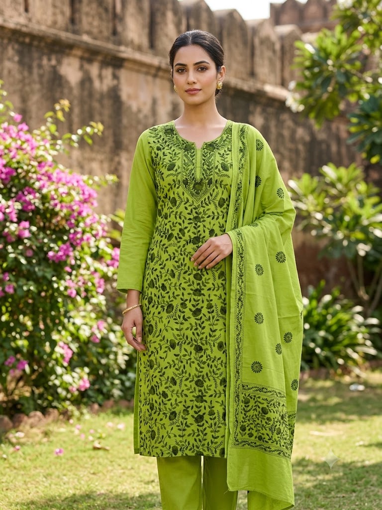 Chikonwala's Exclusive Hand Embroidered Fulkari Dress