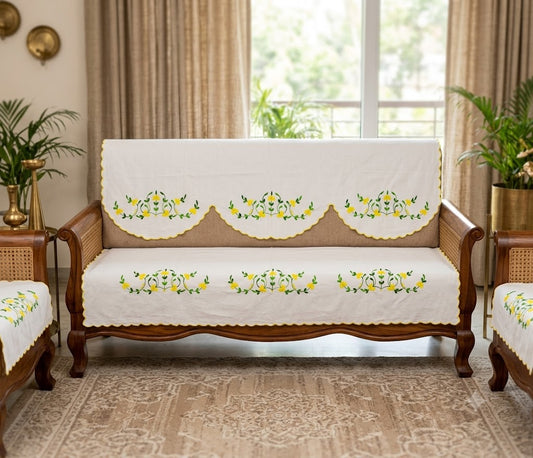 Hand Embroidered Sofa Cover (3+1+1 Seater)