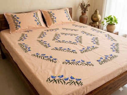 Chikonwala's Hand Embroidered Floral Design Bedsheet
