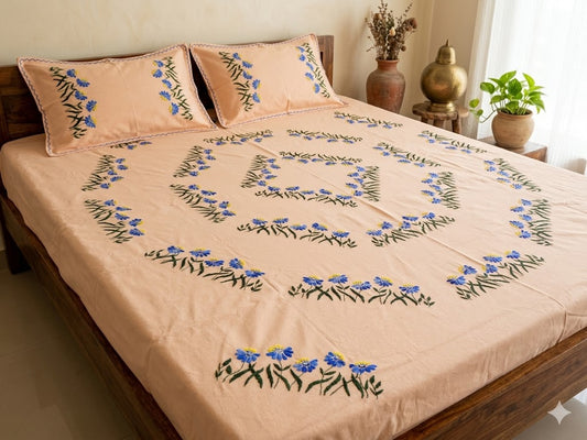 Chikonwala's Hand Embroidered Floral Design Bedsheet