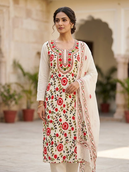 Chikonwala's Exclusive Hand Embroidered Fulkari Dress