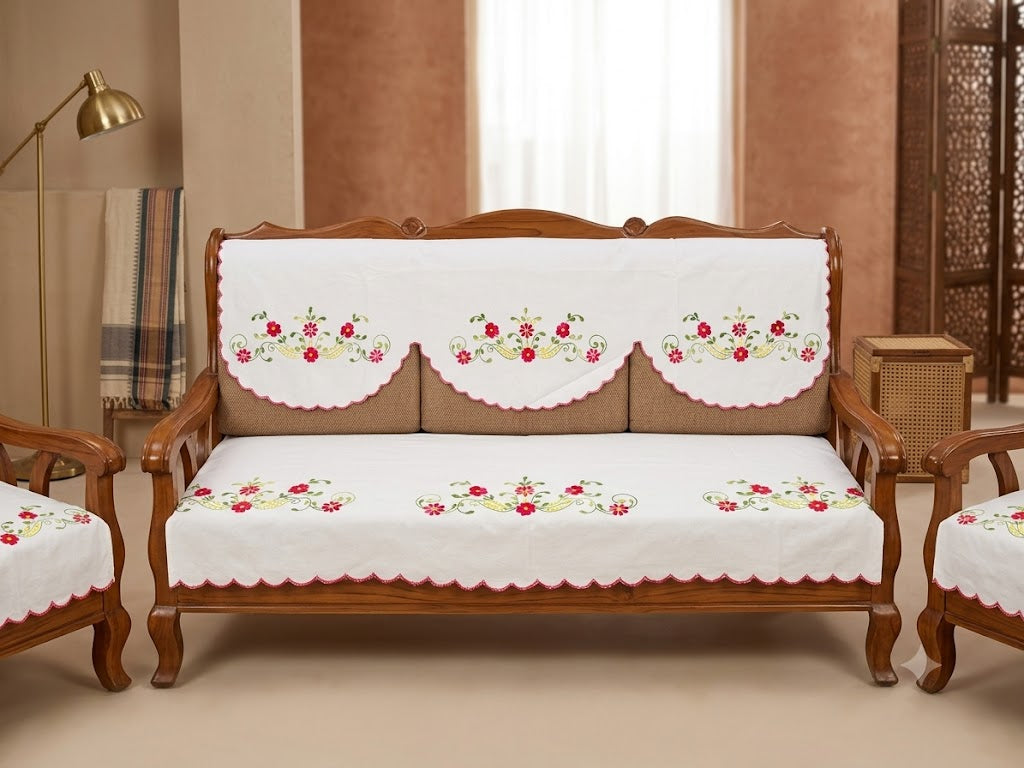 Hand Embroidered Sofa Cover (3+1+1 Seater)