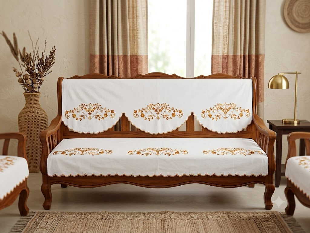 Hand Embroidered Sofa Cover (3+1+1 Seater)