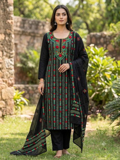 Chikonwala's Exclusive Hand Embroidered Fulkari Dress