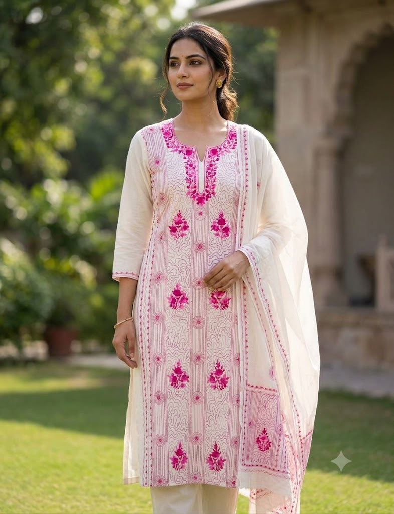Chikonwala's Exclusive Hand Embroidered Fulkari Dress