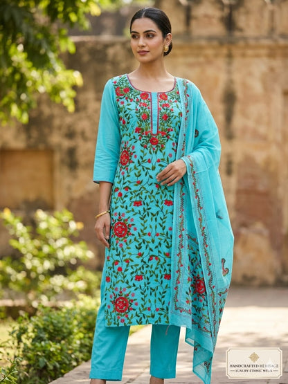 Chikonwala's Exclusive Hand Embroidered Fulkari Dress