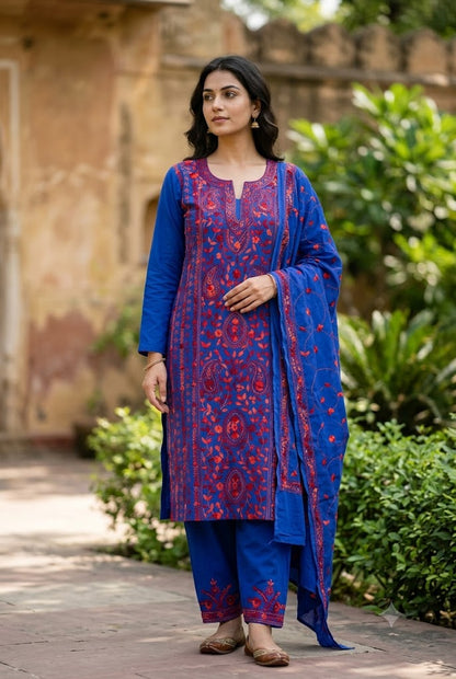 Chikonwala's Exclusive Hand Embroidered Fulkari Dress