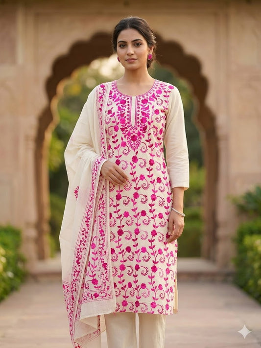 Chikonwala's Exclusive Hand Embroidered Fulkari Dress