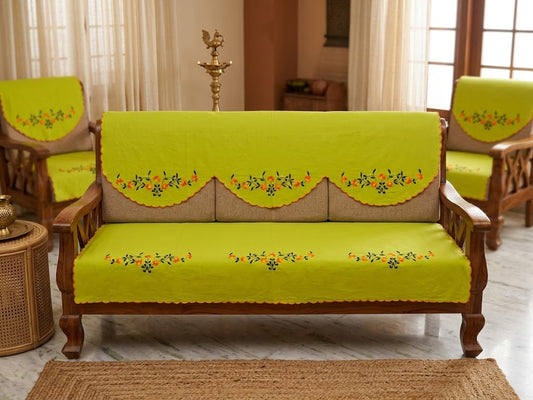 Hand Embroidered Sofa Cover (3+1+1 Seater)