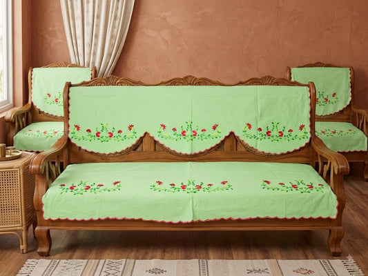 Hand Embroidered Sofa Cover (3+1+1 Seater)
