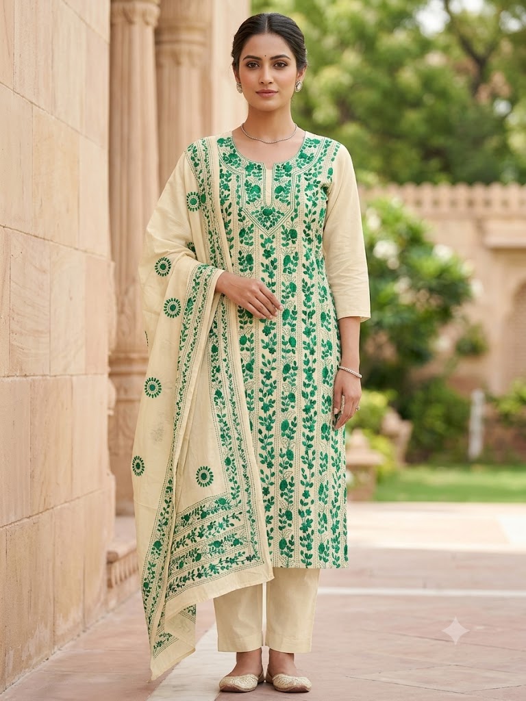 Chikonwala's Exclusive Hand Embroidered Fulkari Dress