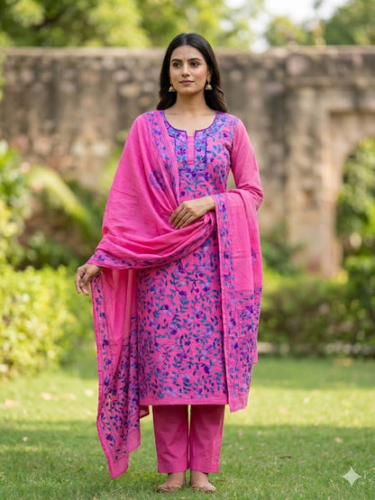 Chikonwala's Exclusive Hand Embroidered Fulkari Dress