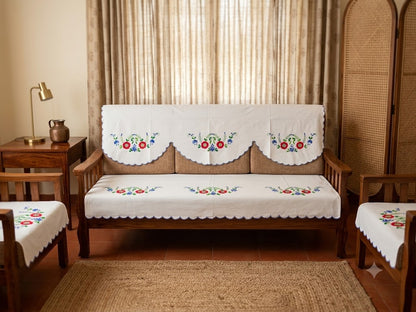 Hand Embroidered Sofa Cover (3+1+1 Seater)
