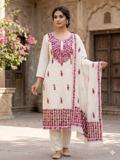 Chikonwala's Exclusive Hand Embroidered Fulkari Dress