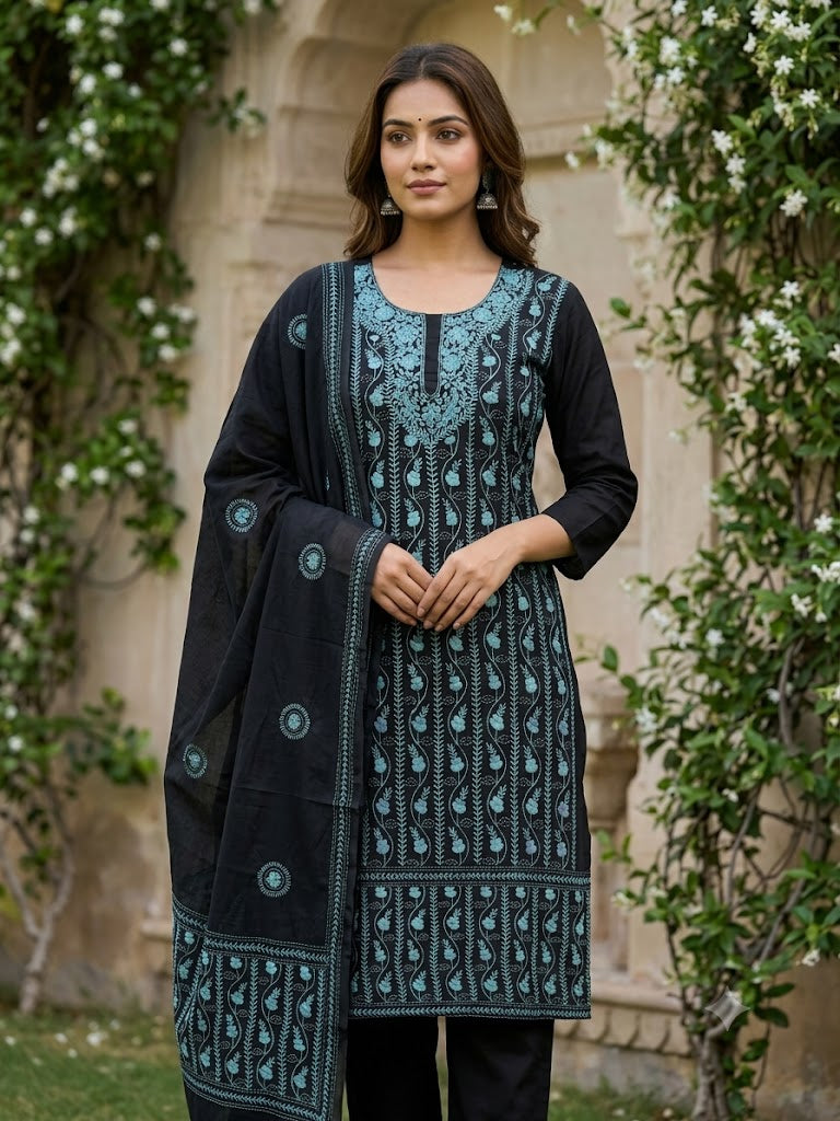 Chikonwala's Exclusive Hand Embroidered Fulkari Dress