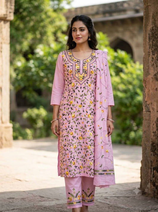 Chikonwala's Exclusive Hand Embroidered Fulkari Dress