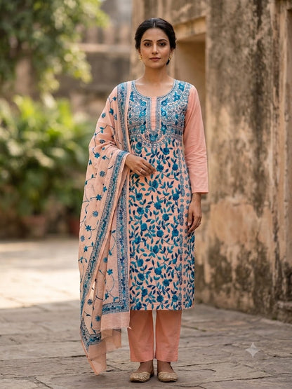 Chikonwala's Exclusive Hand Embroidered Fulkari Dress
