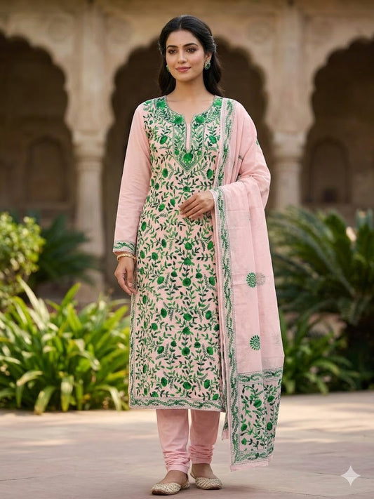 Chikonwala's Exclusive Hand Embroidered Fulkari Dress