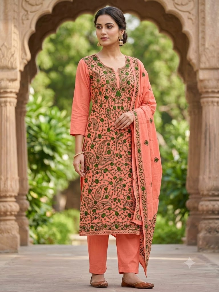 Chikonwala's Exclusive Hand Embroidered Fulkari Dress